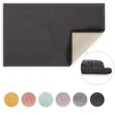 Badematte Badezimmerteppich rutschfest, weiche Badematte Blumtal, rutschsicher, strapazierfähig, waschbar, Polyester, Badvorleger in 50x80 cm - waschbar