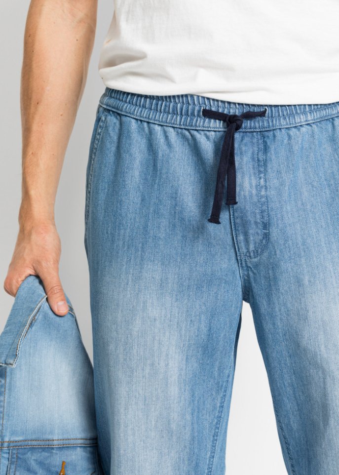 Regular Fit Jeans mit elastischem Bund, Straight (2er Pack)