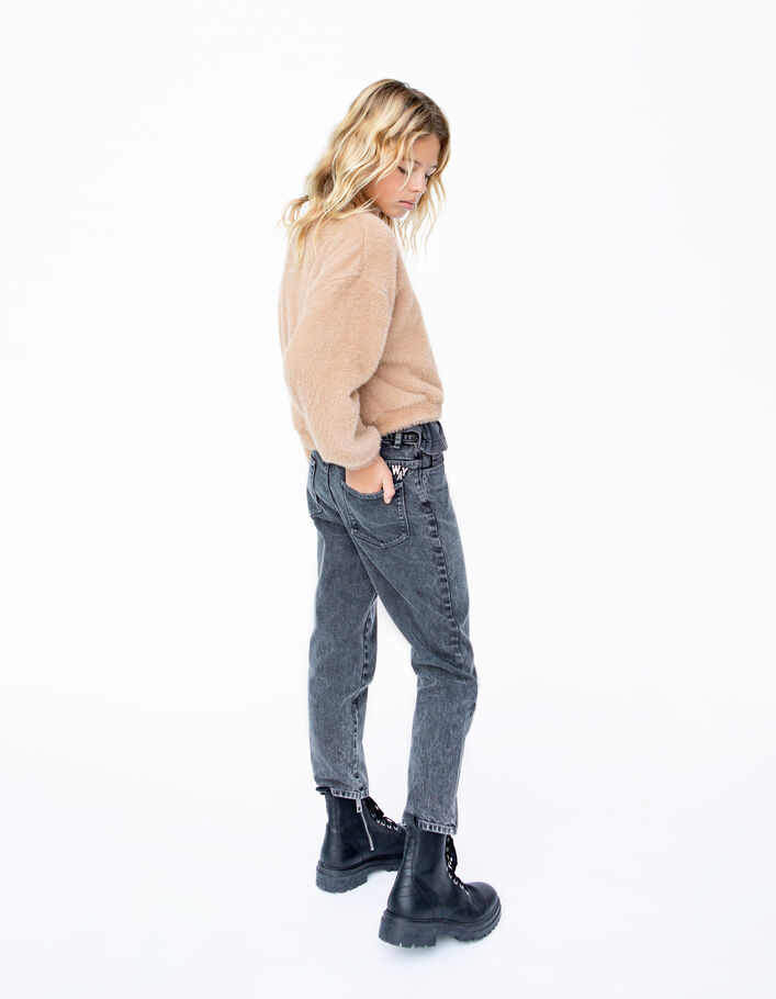 Jean MOM gris longueur 7/8ème fille