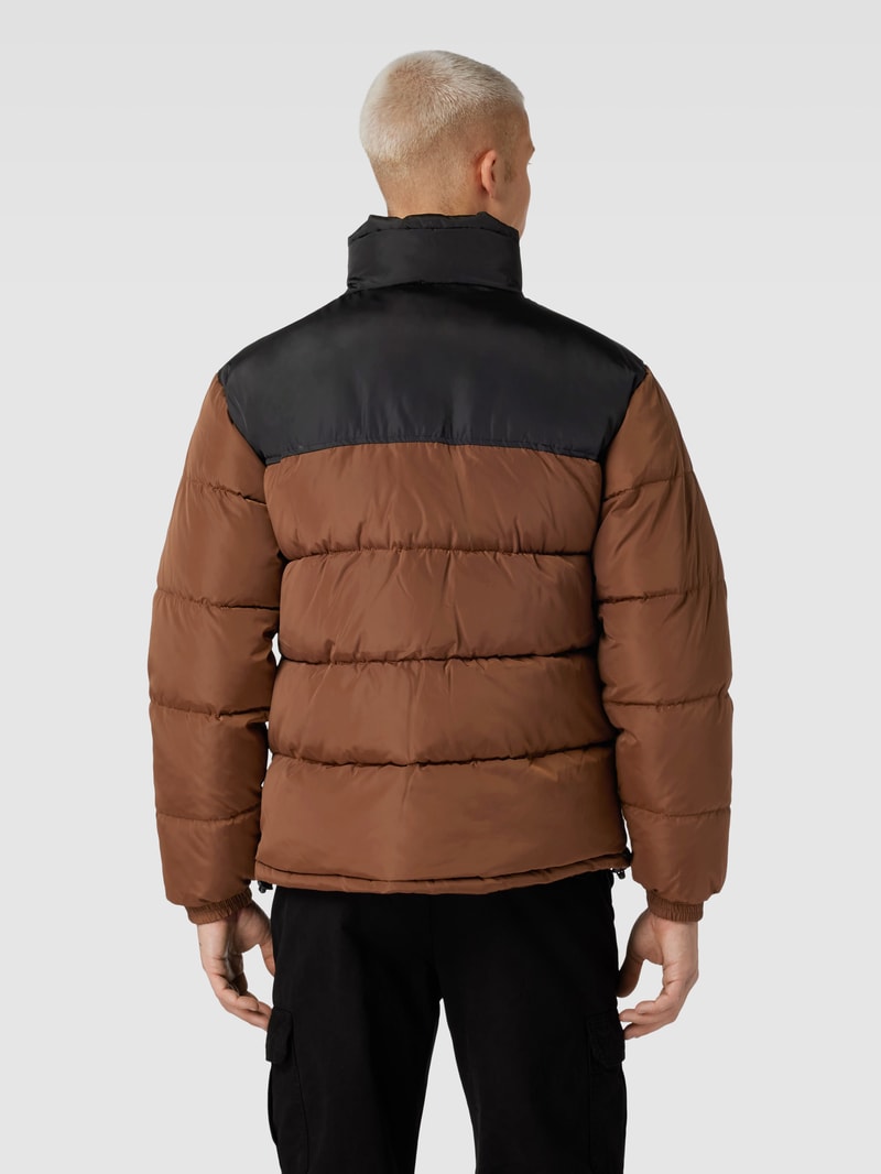 Steppjacke mit Label-Stitching Modell 'Retro Essential' in schokobraun