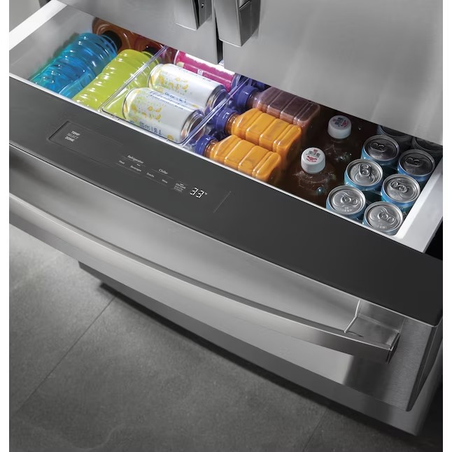GE Profile 27.9-cu ft Smart French Door Refrigerator with Ice Maker and Door within Door (Fingerprint-resistant Stainless Steel) ENERGY STAR