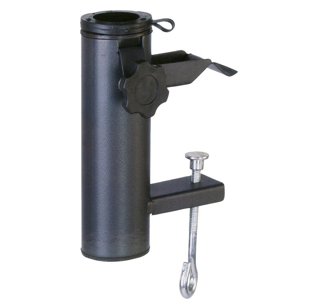 Trendyshop365 Balkonklammer Sonnenschirmhalter Balkongeländer klein aus Metall, für Stöcke bis Ø 48 mm, 1 tlg.