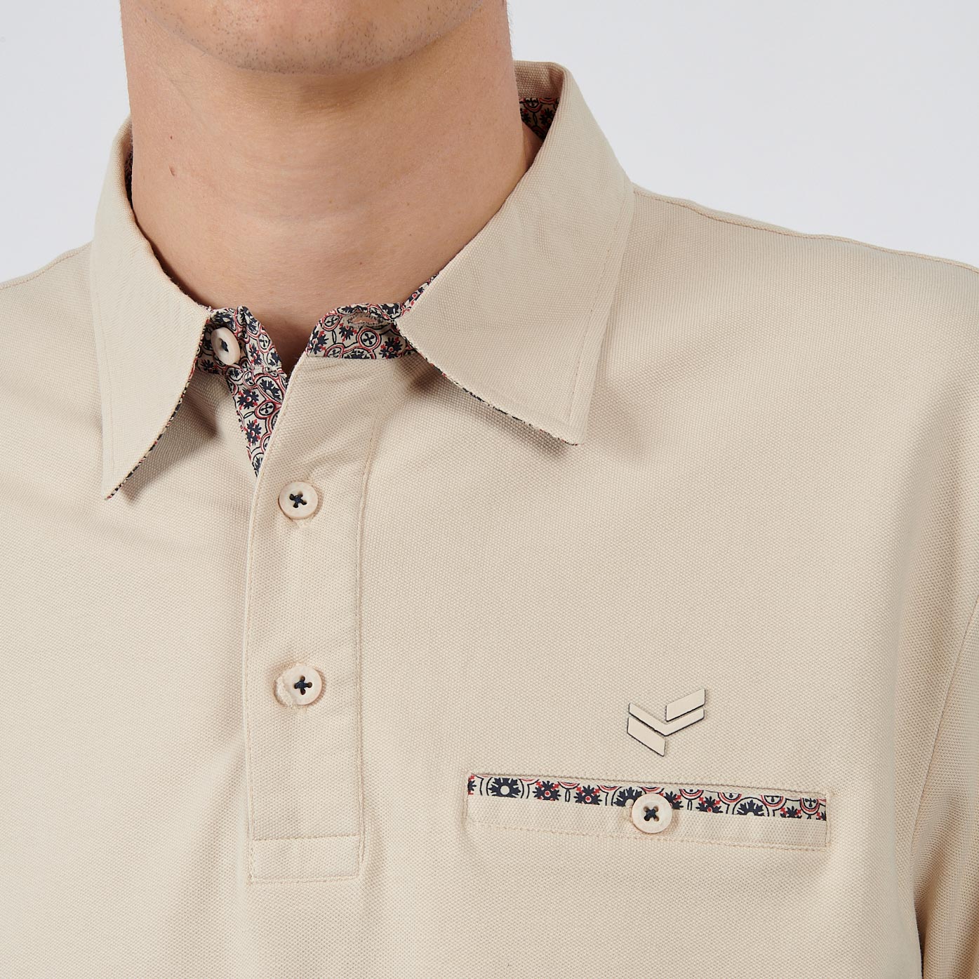 NAEL   Polo beige homme