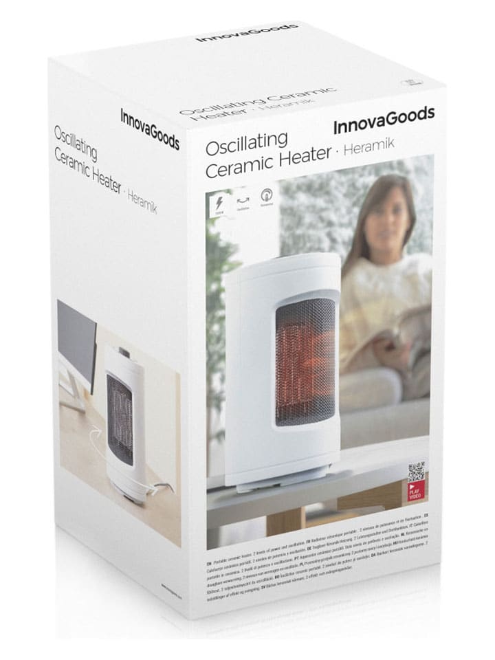 InnovaGoods Selbstdrehende Keramikheizung in Weiß/ Schwarz - (H)23,5 cm günstig kaufen onesize