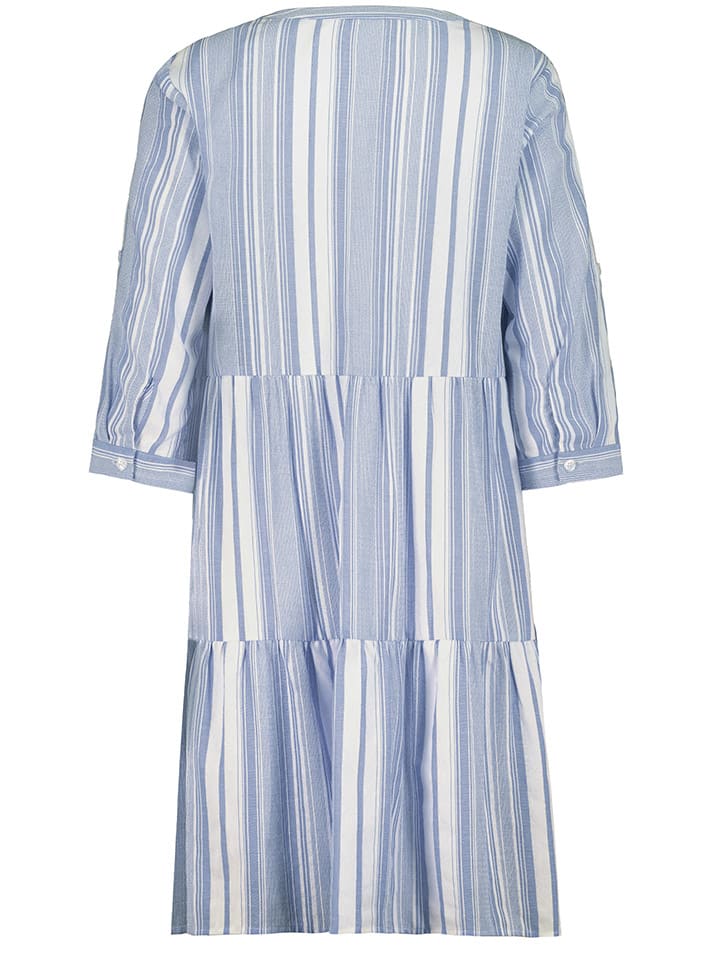 Fresh Made Kleid in Hellblau/ Weiß günstig kaufen