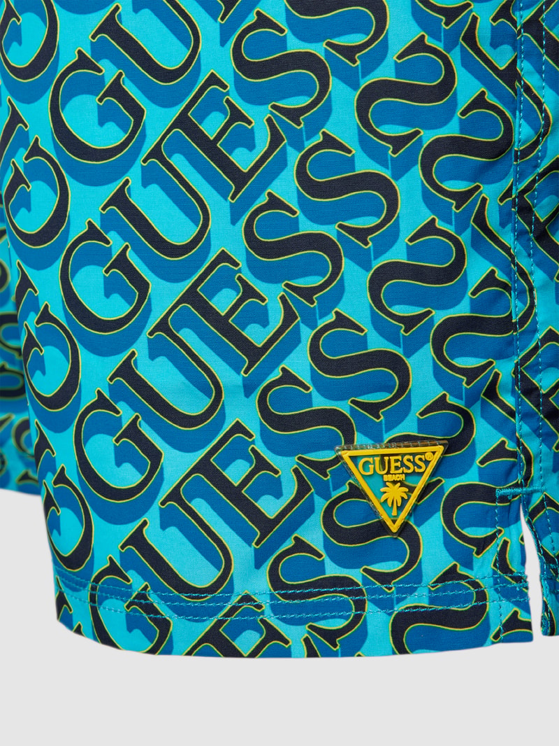 Badehose mit Logo-Muster in dunkelblau