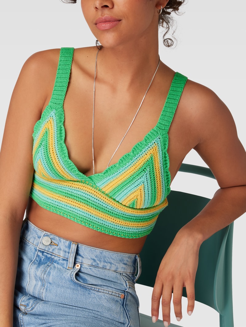 Bralette-Top in Strick-Optik Modell 'BEDDY' in grün
