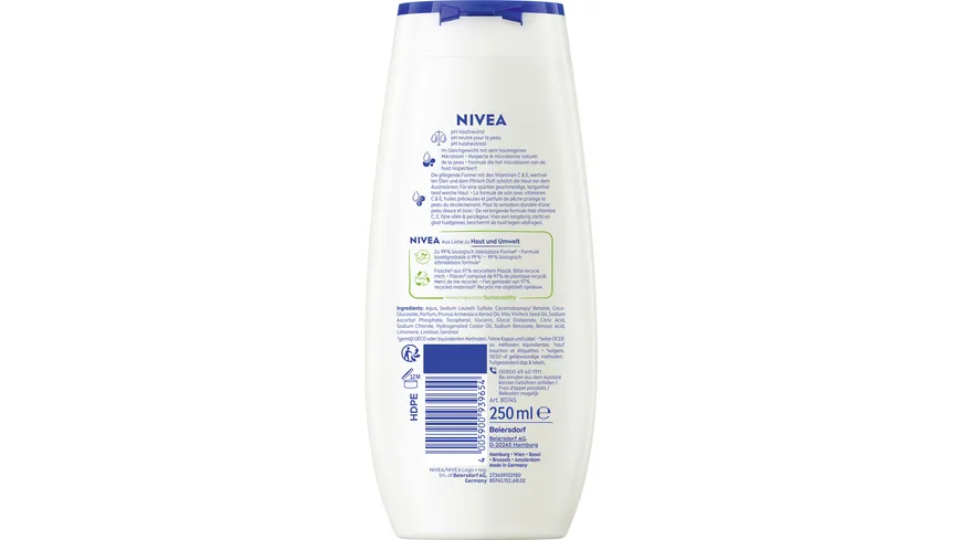 NIVEA Pflegedusche Peach & Apricot Seed Oil 250 ml