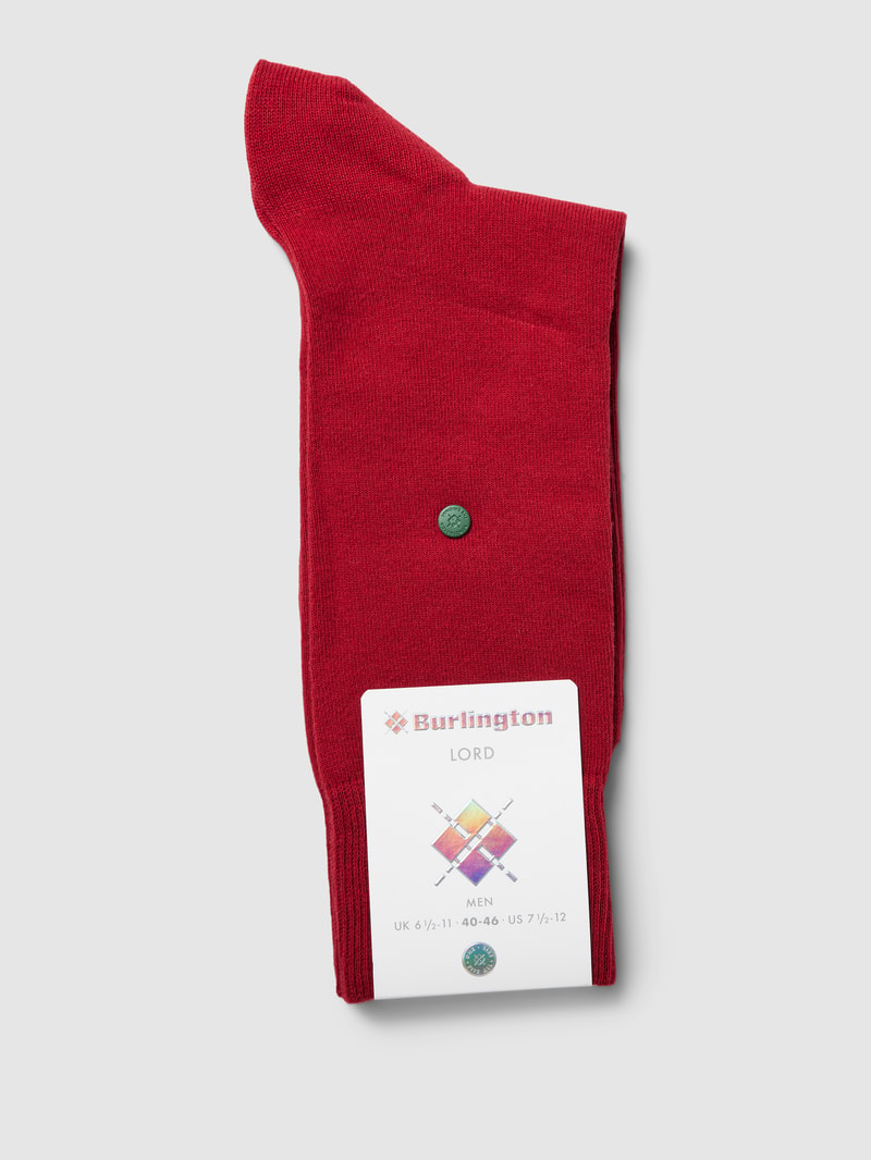 Socken mit elastischem Rippenbündchen Modell 'Lord' in aubergine