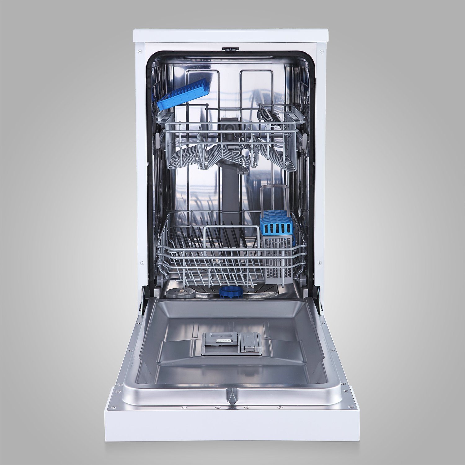 Midea Standgeschirrspüler, SF 5.45NW wi, 6 Programme, 47 dB, 1-24H Startzeitvorwahl, Aquastop