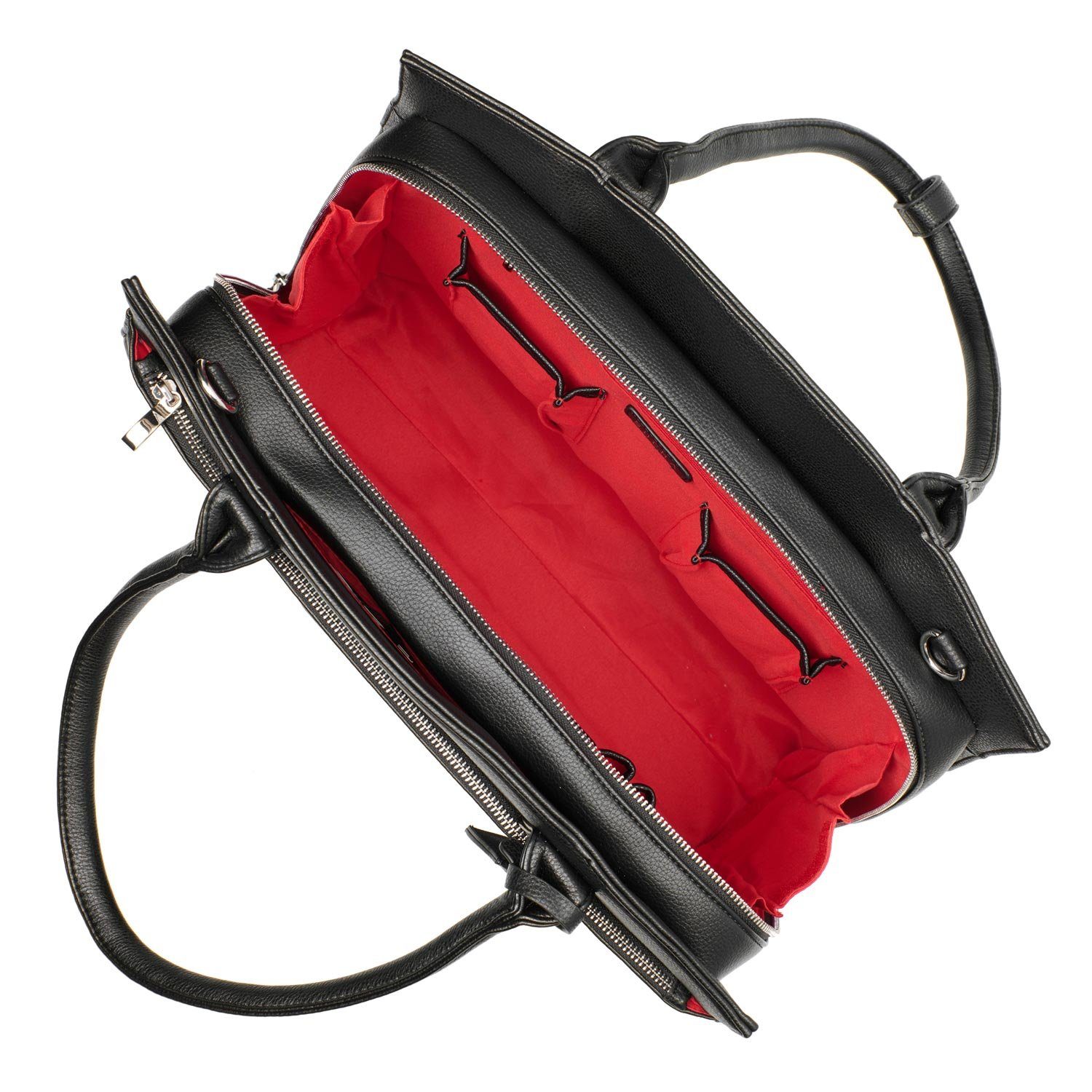 SOCHA Laptoptasche Iconic Black 15.6 Zoll, Businesstasche für Damen - herausnehmbares Laptopfach - extra leicht - Aktentasche mit Tragegurt