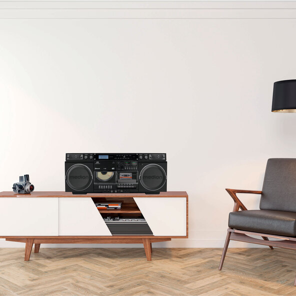 Retro-Boombox, schwarz P66538