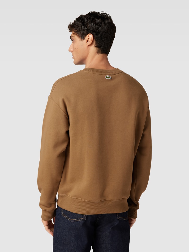Sweatshirt mit Label-Stitching in camel