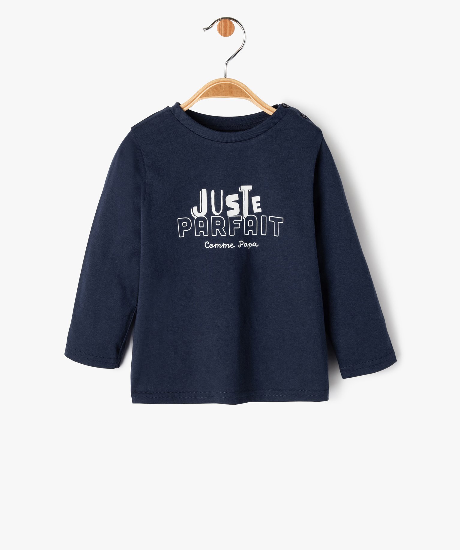 Tee-shirt à manches longues avec message bébé Garçon marine | GEMO