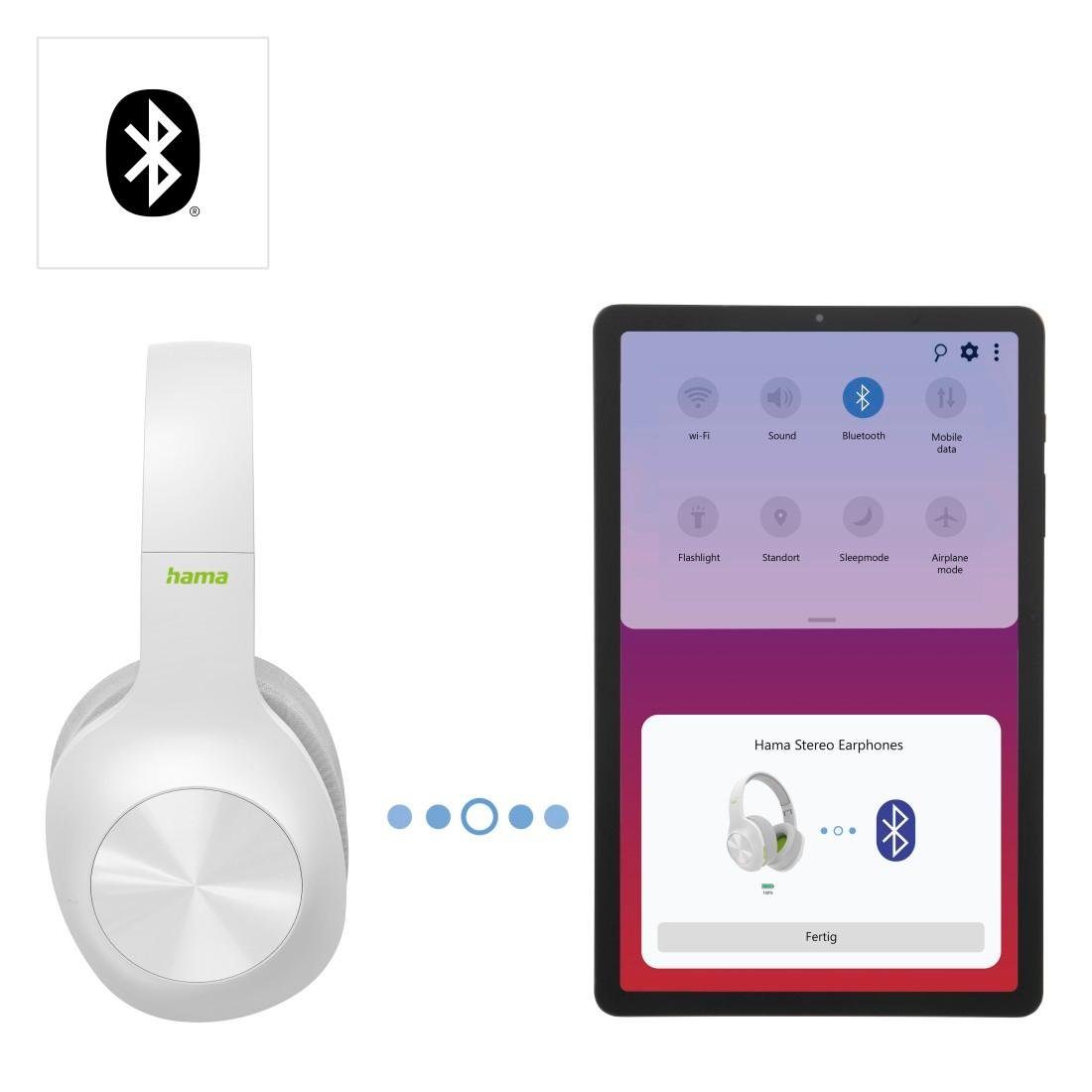 Hama Bluetooth® Kopfhörer Over Ear ohne Kabel, Bass Boost, faltbar kabellos Bluetooth-Kopfhörer (Sprachsteuerung, Google Assistant, Siri, A2DP Bluetooth, AVRCP Bluetooth, HFP, HSP, Bluetooth Headset)