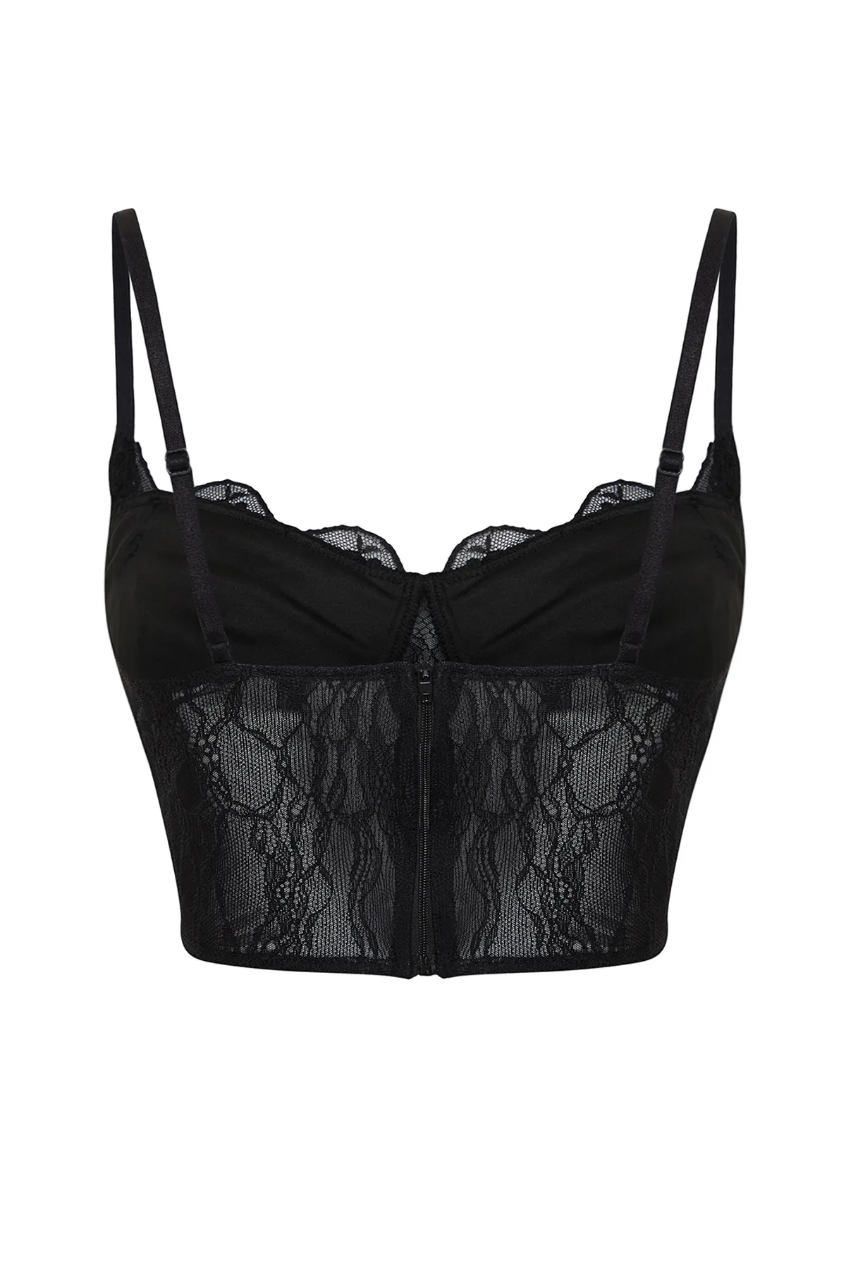 Trendyol Collection  Schwarzes, bauchfreies Strickkorsett mit detailliertem Bustier