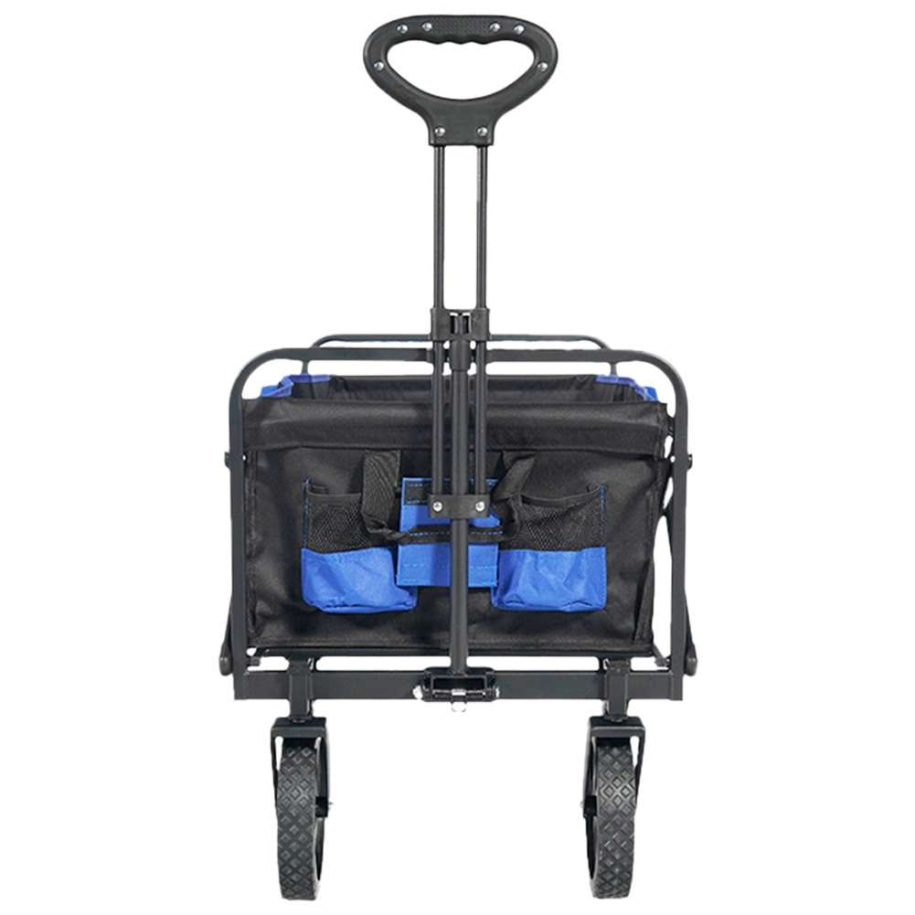 MUWO faltbarer Bollerwagen 100 L, max. 110 kg blau/schwarz