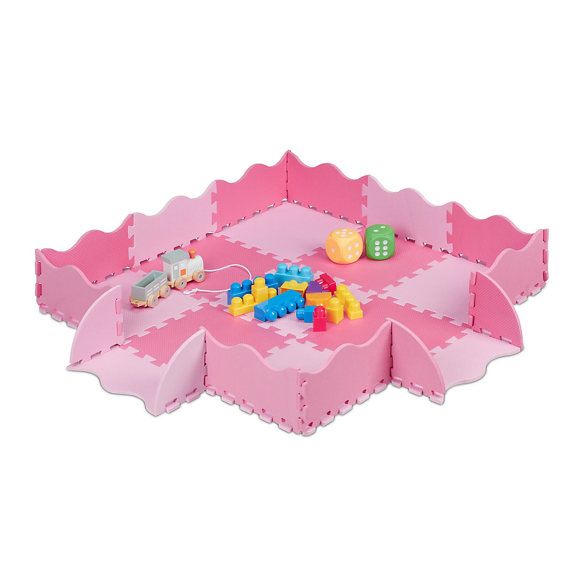 25-teilige Puzzlematte mit Rand
