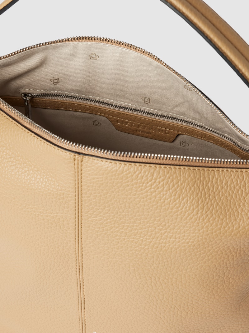 Hobo Bag mit Label-Detail Modell 'AISSA' in sand