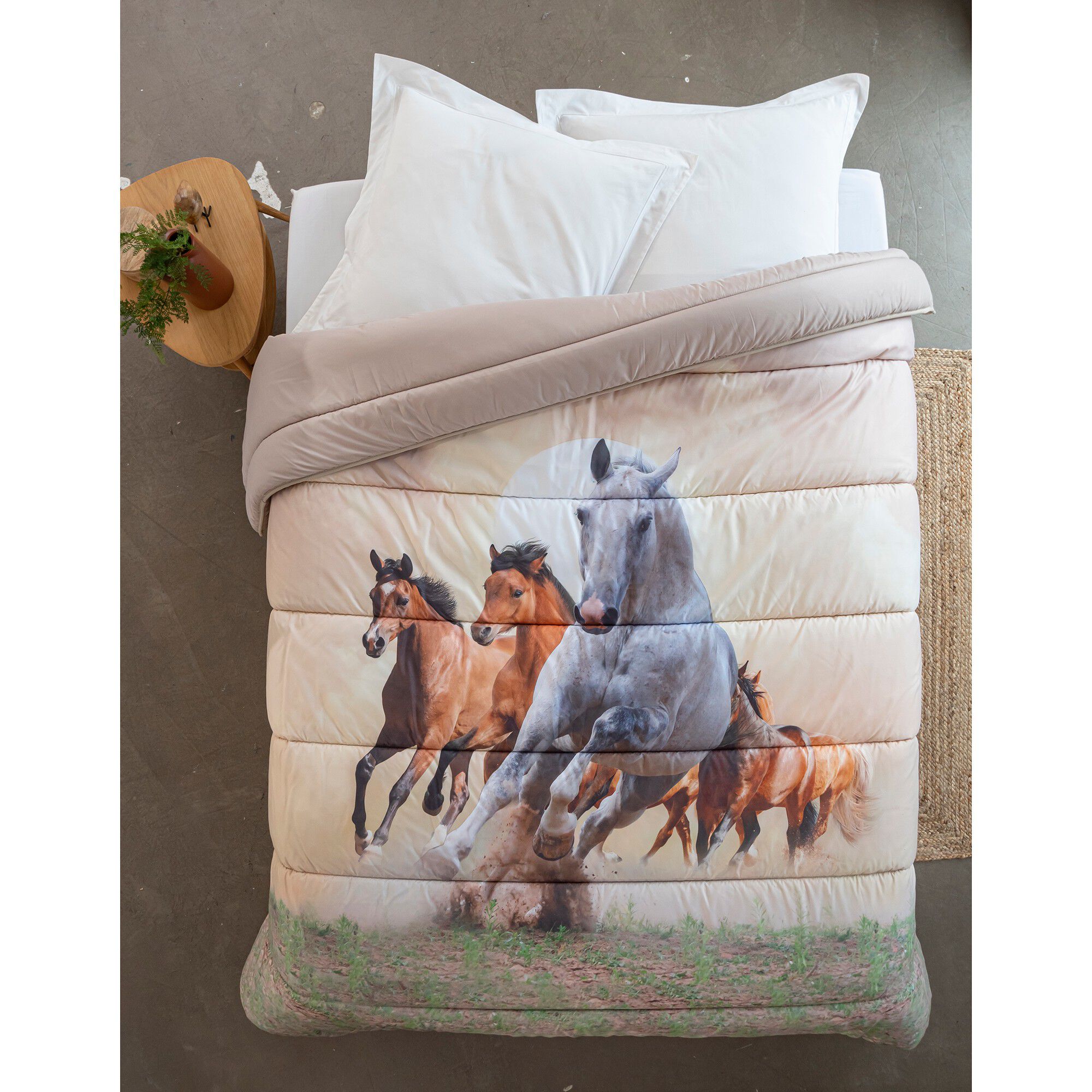 Couette microfibre impression photo chevauchée 400 g/m²