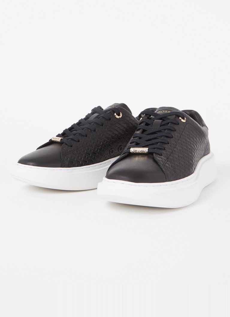 Pantofi HUGO BOSS din piele chihlimbar cu logo imprimat