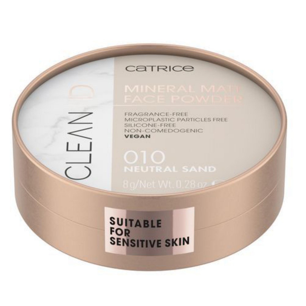 catrice Clean ID Mineral Matt Face Powder poudre minérale mate 010 Neutral Sand Poudre