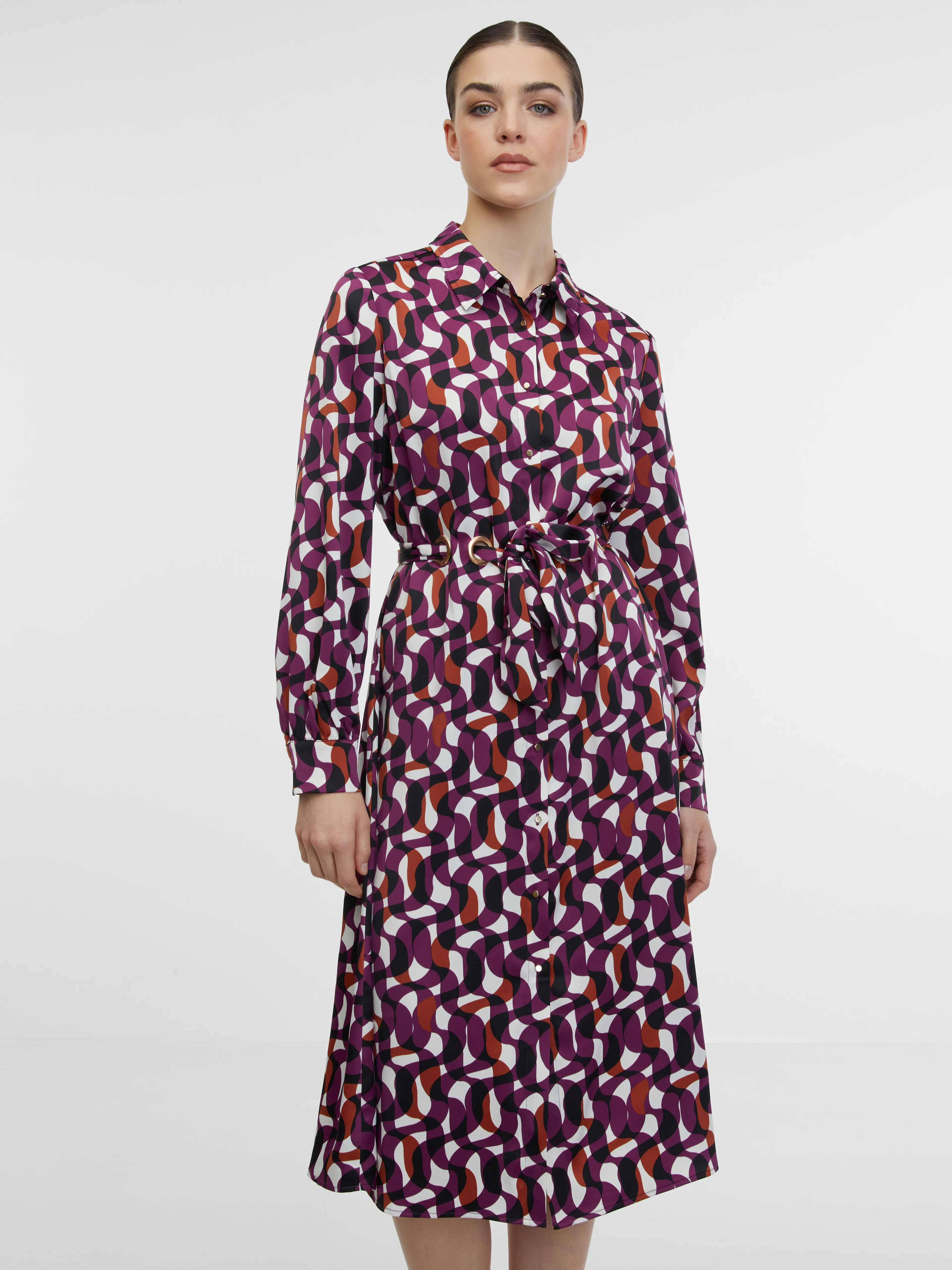 Lila gemustertes Hemdkleid Damen ORSAY