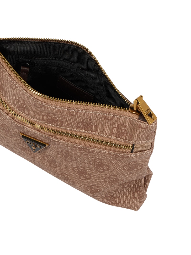 Umhängetasche mit Logo-Muster in beige