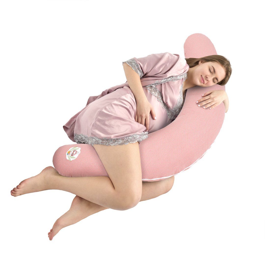 SEI Design Stillkissen Seitenschläferkissen Babynestchen Kuschelnest 170x30 cm, Schwangerschaftskissen mit Bezug, Bezug 100% Baumwolle