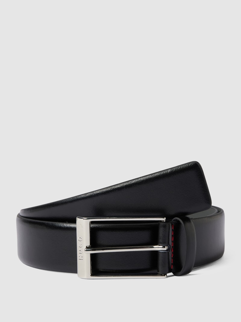 Gürtel mit Label-Prägung in schwarz