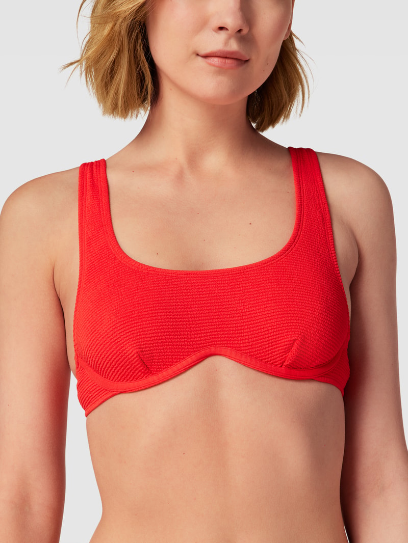 Bikini-Oberteil mit Strukturmuster in rot