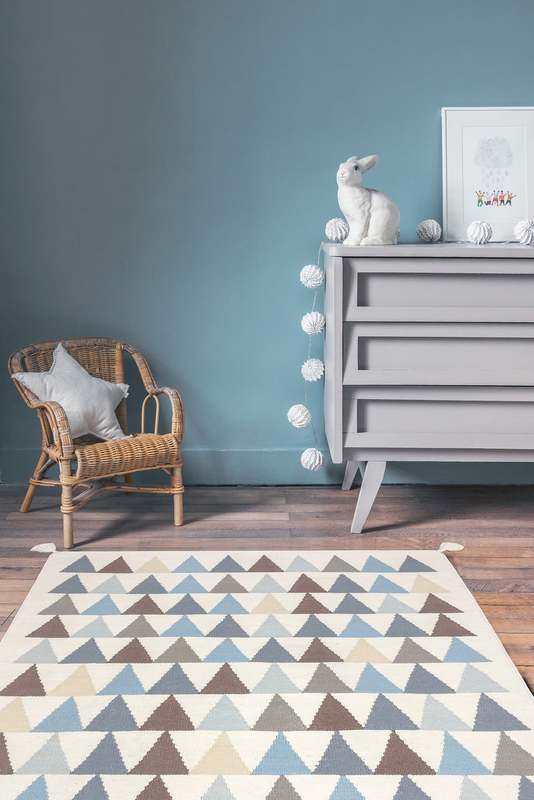 Tapis deco Kilim en laine TRIANGLES 110x160cm