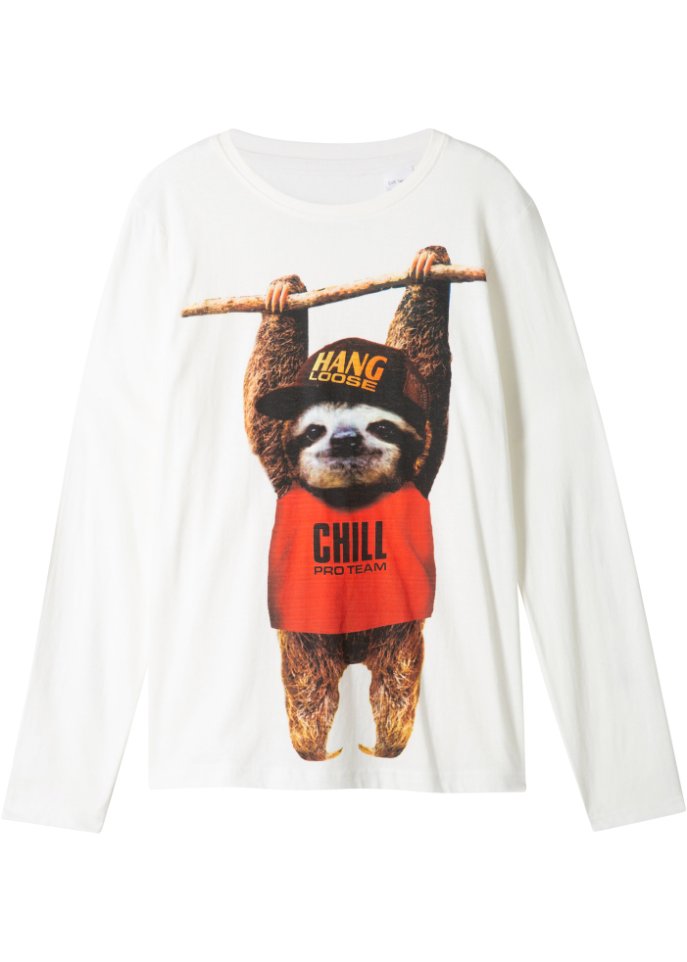 Jungen Langarmshirt mit Tiermotiv aus Bio-Baumwolle
