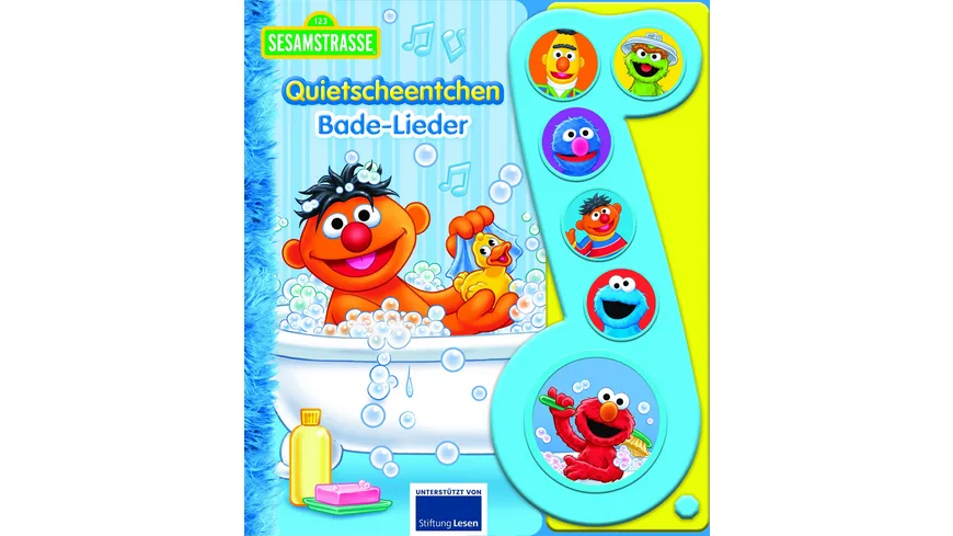 Sesamstraße - Quietscheentchen Bade-Lieder - Liederbuch mit Sound - Pappbilderbuch mit 6 Melodien