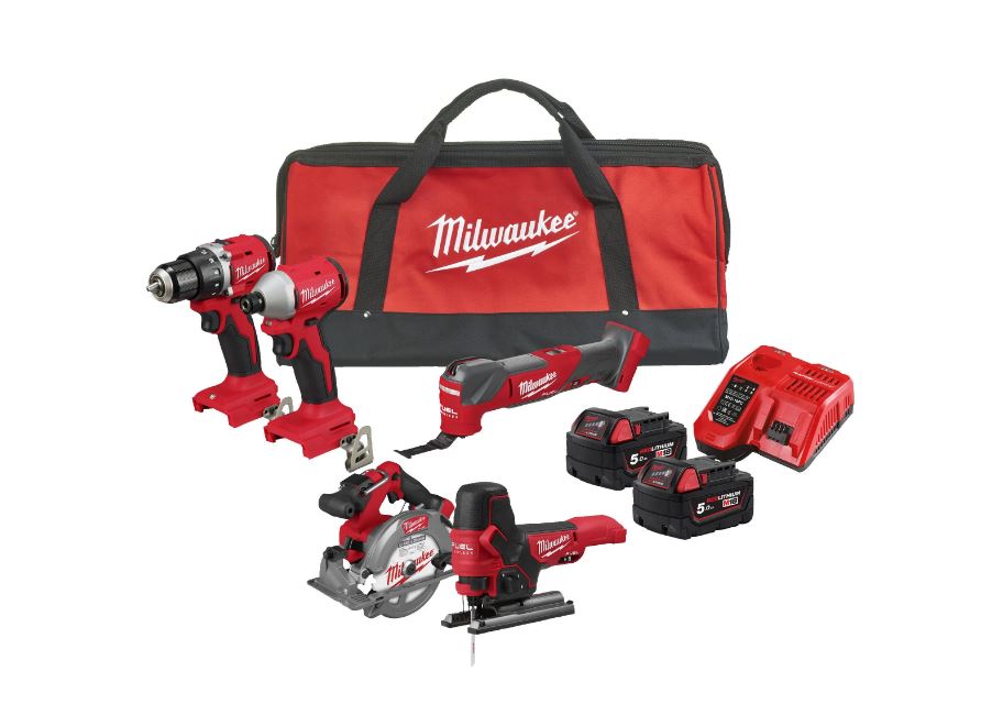 Milwaukee 4933492838 M18 BLCPP5A-502B M18 FUEL™ Akkupack – 5 Maschinen, 18 V 5,0 Ah Li-Ion Akku im Taschenformat