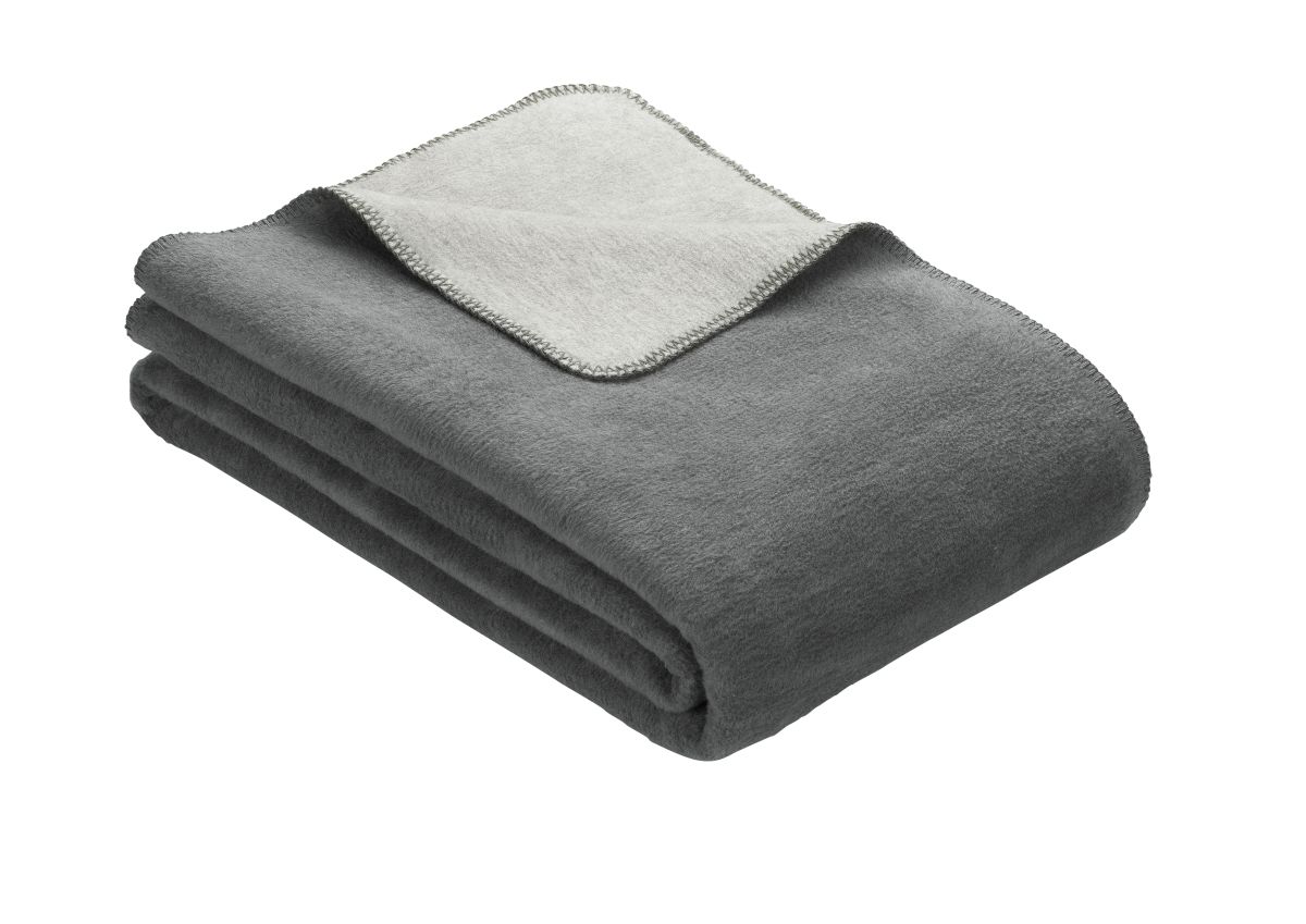 Uni Decke Doubleface Dublin Grau-Silber 150 x 200 cm