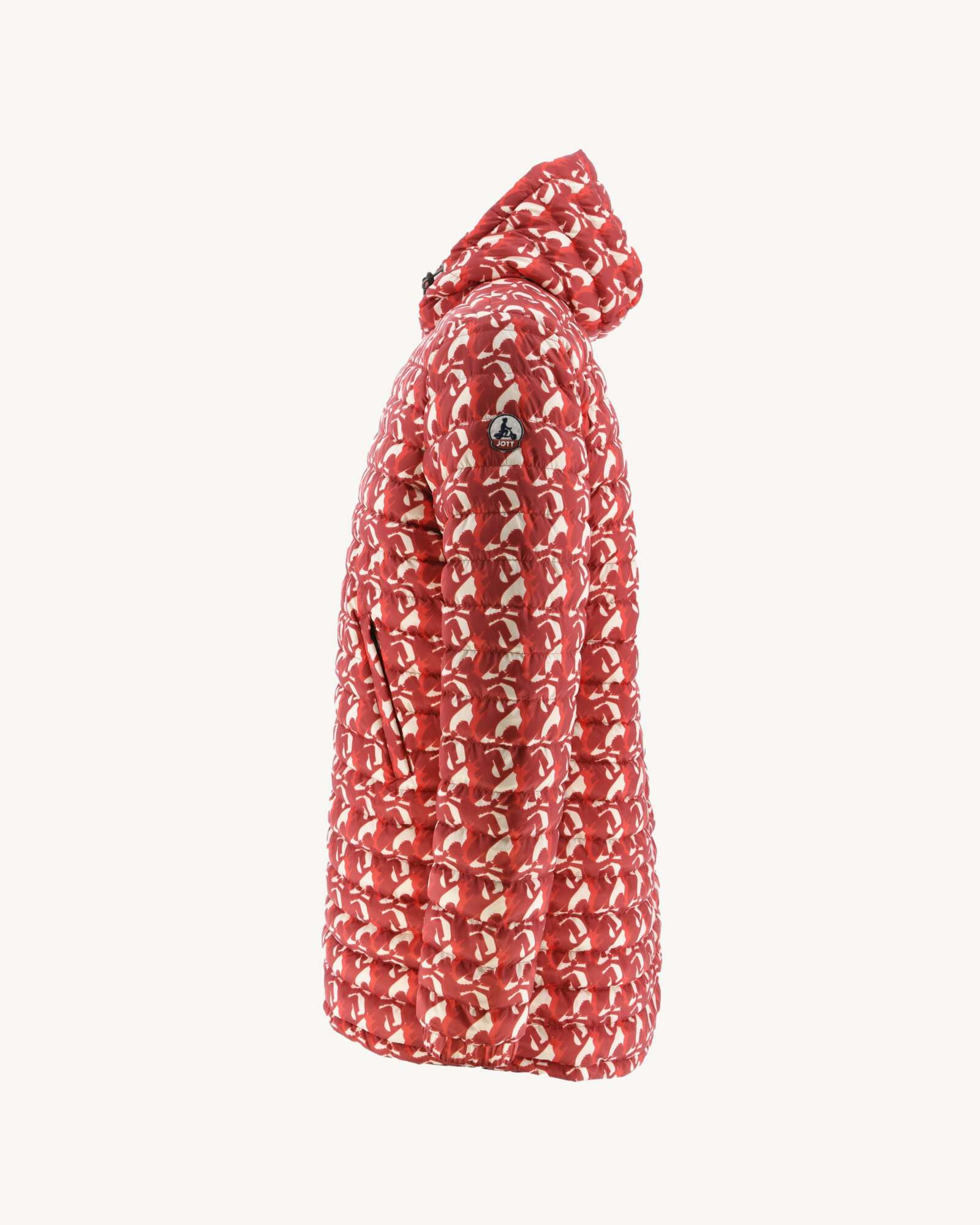Doudoune longue réversible à capuche Army/Monogram rouge vif Amsterdam