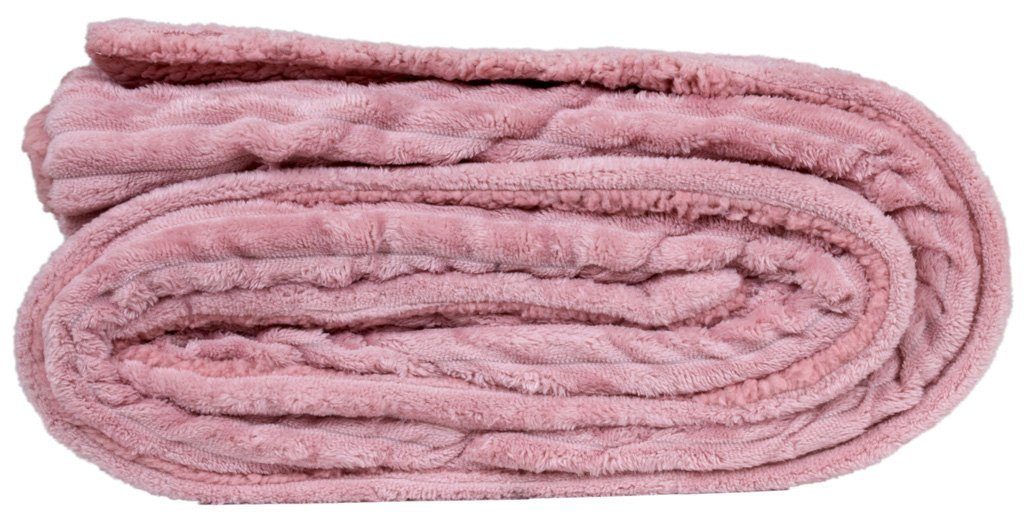Wohndecke flauschig weiche Cordoptik Kuscheldecke, Trendyshop365, 150x200 cm, Rückseite Sherpa-Optik, unifarbe