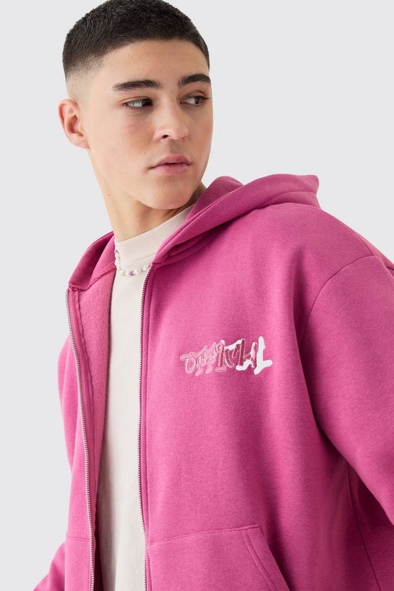 Kastiger Official Hoodie mit Graffiti-Print und Reißverschluss