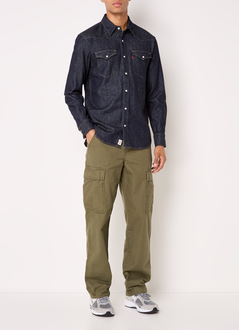 Sobretudo Levi's Western de corte regular em mistura de linho com bolsos no peito.