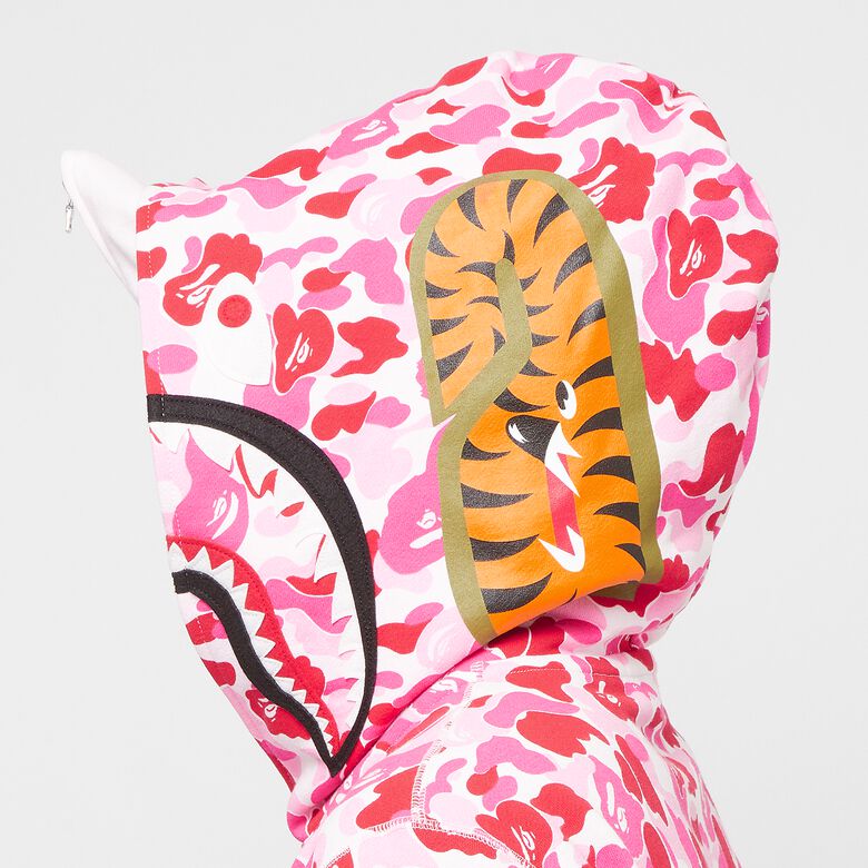 A Bathing Ape Abc Camo Double Shark Full Zip Hoodie pink