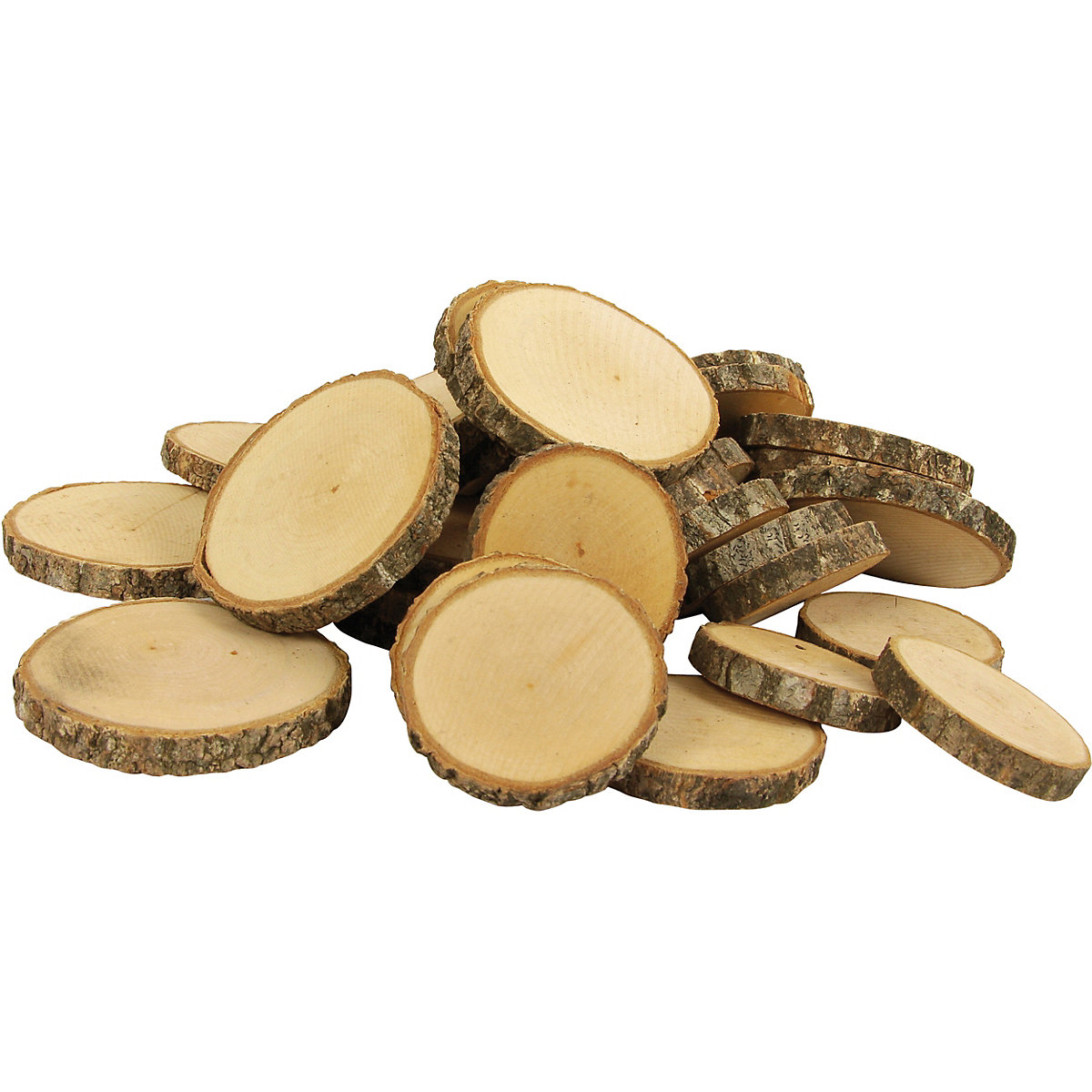 Naturholzscheiben rund groß 6-9 cm, 1 kg