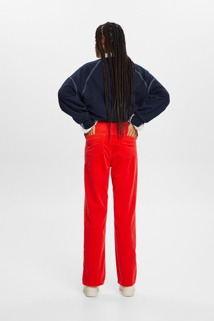 Cordhose mit gerader Passform und hohem Bund