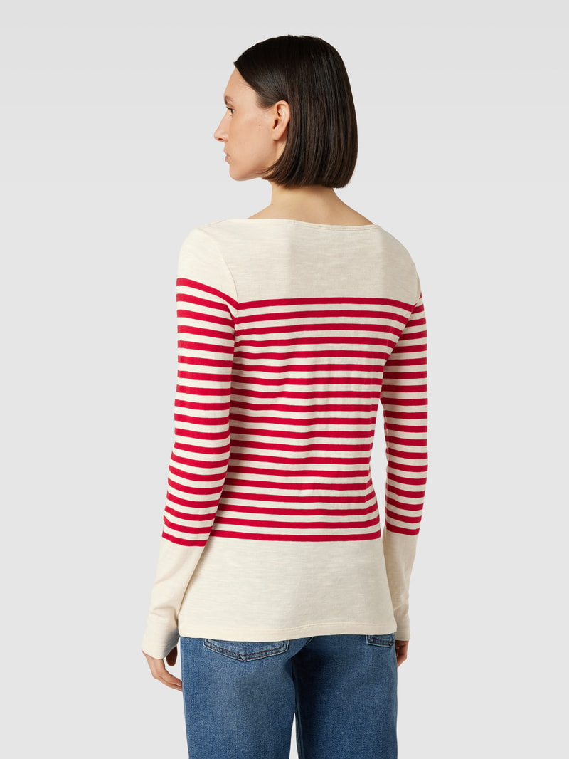 Strickpullover mit Streifenmuster in rot