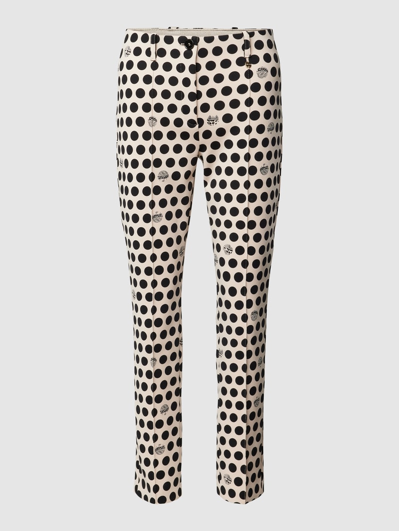 Stoffhose mit Allover-Muster in schwarz