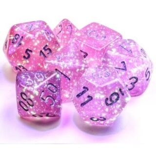 Borealis® Pink/silver Luminary Set of d10s (10)