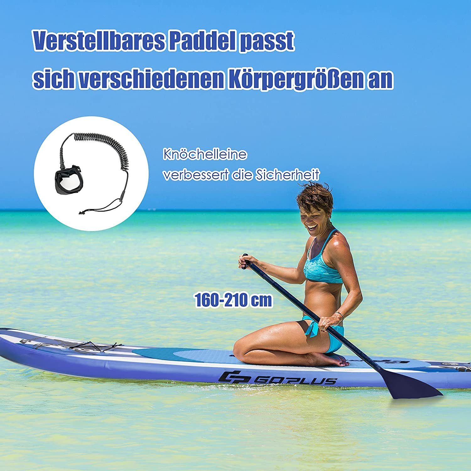 KOMFOTTEU SUP-Board Aufblasbare Paddle Board, Belastbar bis 150 kg
