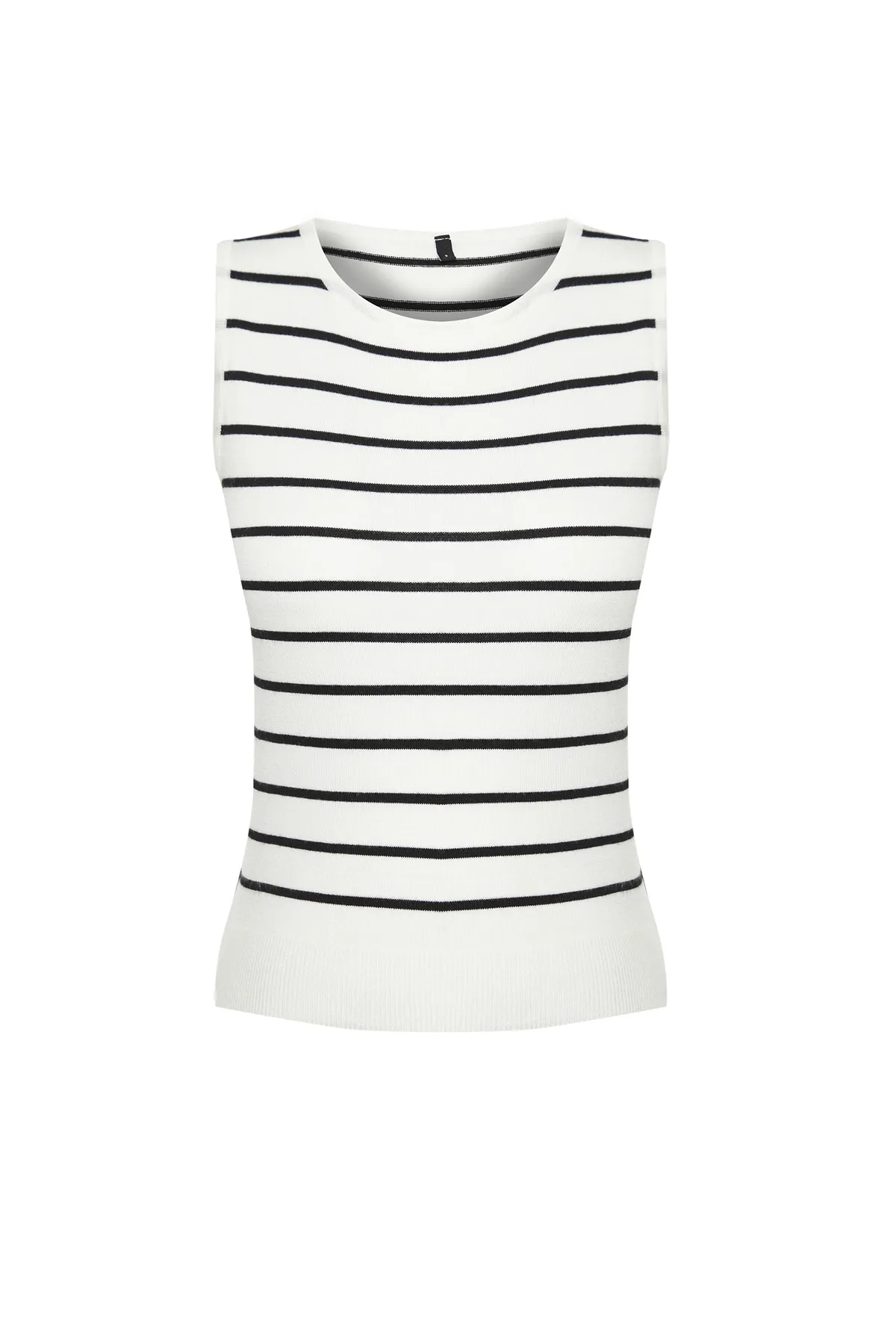 Trendyol Collection  Ecru Premium-Garn/Spezialgarn, gestreifte Strickbluse mit Polokragen TWOSS24BZ00387