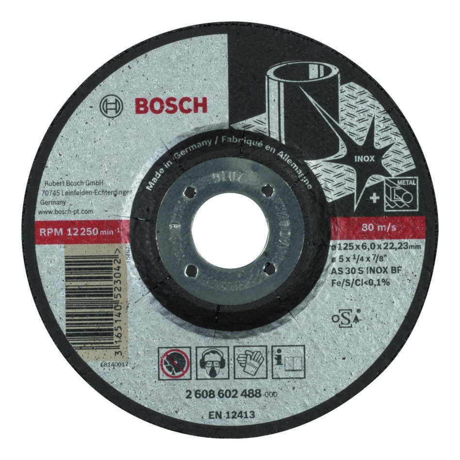 Příslušenství Bosch Blue 2608602488 Zakřivený odhrotovací kotouč Expert pro nerezovou ocel AS 30 S Nerezová ocel BF, 125 mm, 6 mm