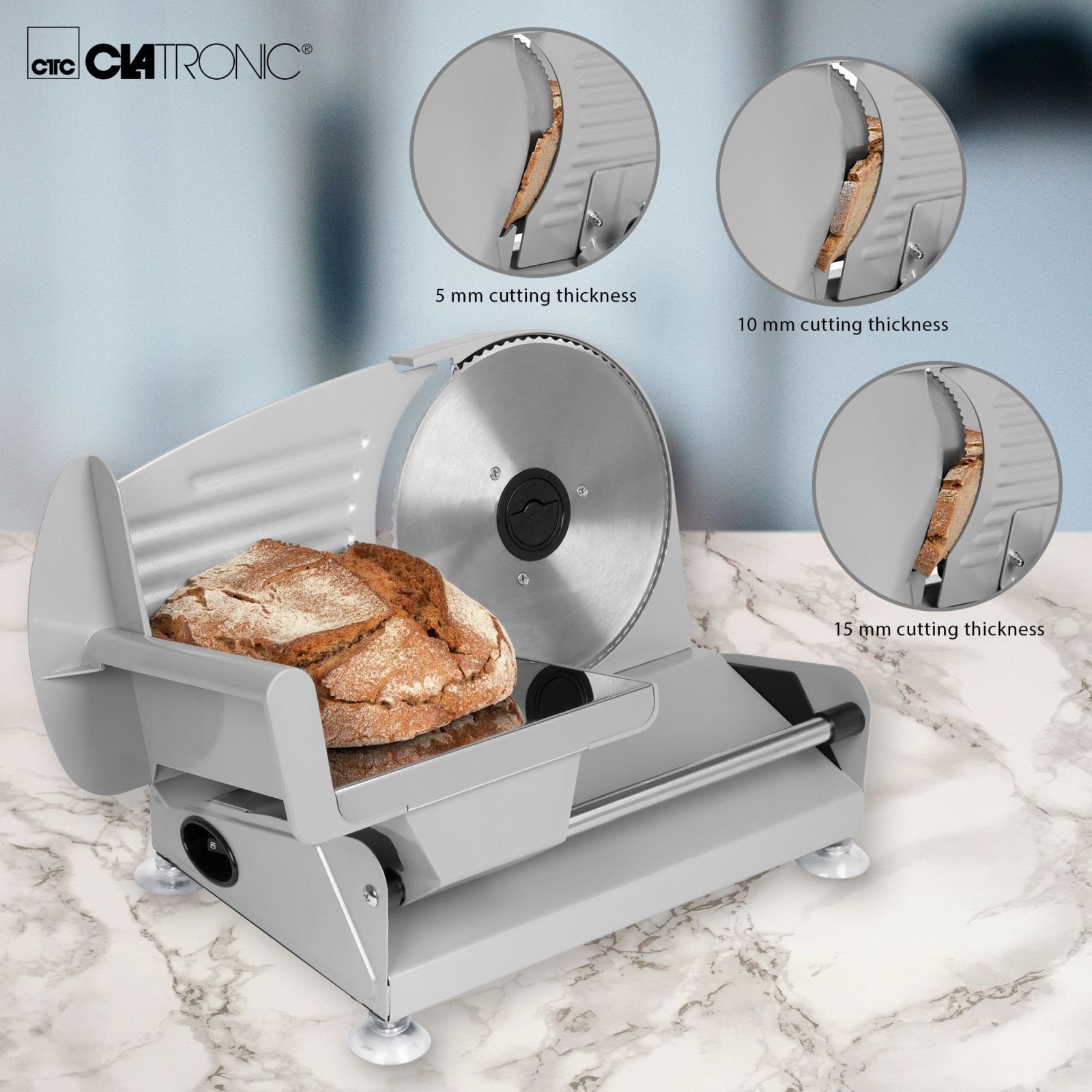 CLATRONIC Allesschneider CLATRONIC Edelstahl Schneide-Maschine Allesschneider Brot MA 3585